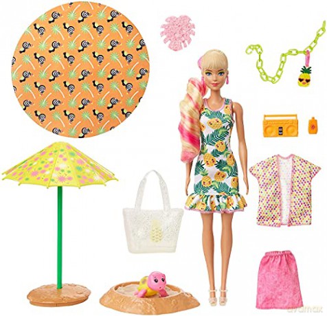 Barbie Color Rev Piana Lalka Pachn Ast Gtr913
