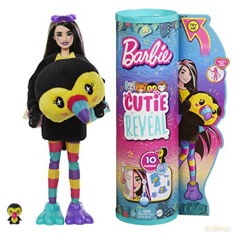 Barbie Cutie Rev Dżungla Lalka Tukan Hkr004