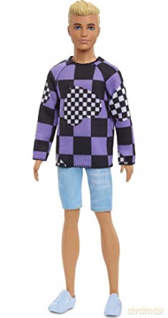 Barbie Ken Stylowy Lalka Fioletowa Bluza Hbv25 W
