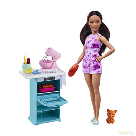 Barbie Lalka Akcesoria Pieczenie Hcd443