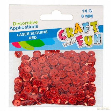 Cekiny Laser Okrągłe 8 Mm Czerwony Craft With Fun 439336