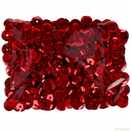 Cekiny Laser Okrągłe 8 Mm Czerwony Craft With Fun 439336