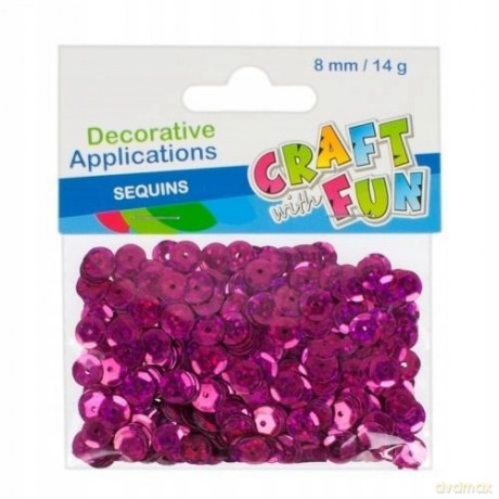Cekiny Metaliczne Okrągłe 8 Mm Róż Craft With Fun 384024