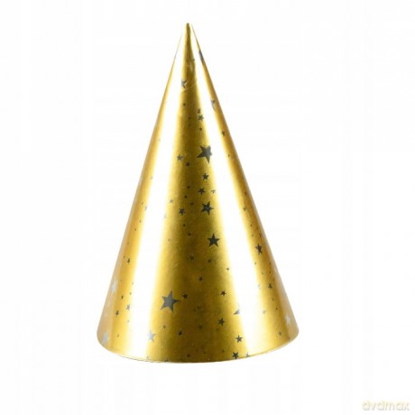 Czapeczka Karnawałowa Papierowa Złota Op.4 szt. Kp8152
