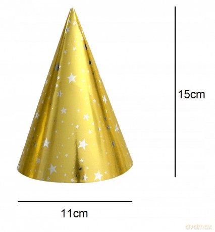 Czapeczka Karnawałowa Papierowa Złota Op.4 szt. Kp8152