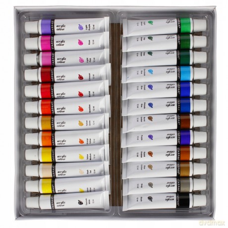 Farby Akrylowe 24 Kolory 12ml Starpak 484975