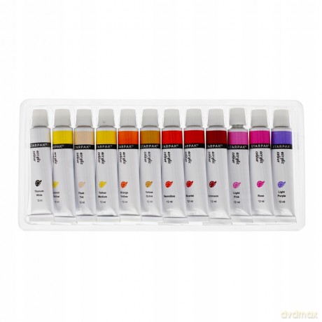 Farby Akrylowe 24 Kolory 12ml Starpak 484975