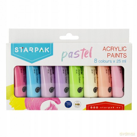 Farby Akrylowe 8 Kolorów 25ml Pastelowe Starpak 484978