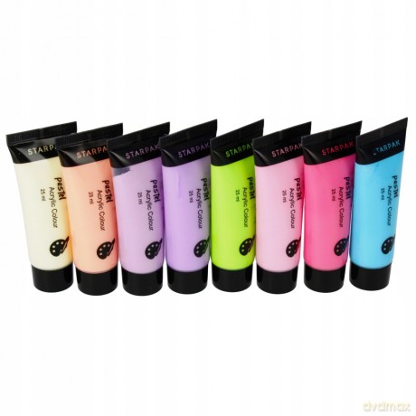Farby Akrylowe 8 Kolorów 25ml Pastelowe Starpak 484978