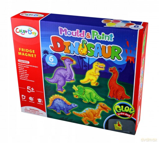 Gipsowe Magnesy Dino Świecące w Ciemności do Zrobienia