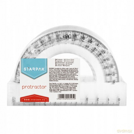 Kątomierz 180 10 cm Starpak 283232 20 sztuk