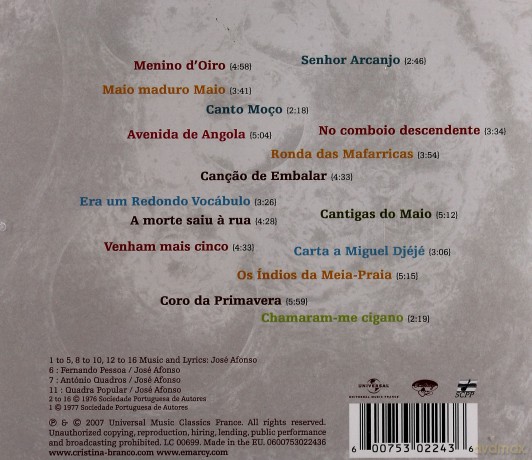 Cristina Branco: Abril [CD]