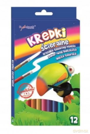 Kredki Bambino 12 Kolorów Fo Oprawa Drewniana Ścieralne St. Majewski 628665