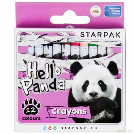 Kredki Woskowe 12 Kolorów Panda Starpak 447731