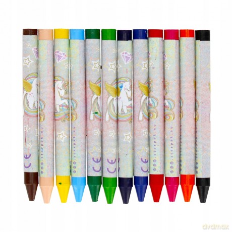 Kredki Woskowe 12 Kolorów Unicorn Starpak 490949