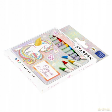 Kredki Woskowe 12 Kolorów Unicorn Starpak 490949