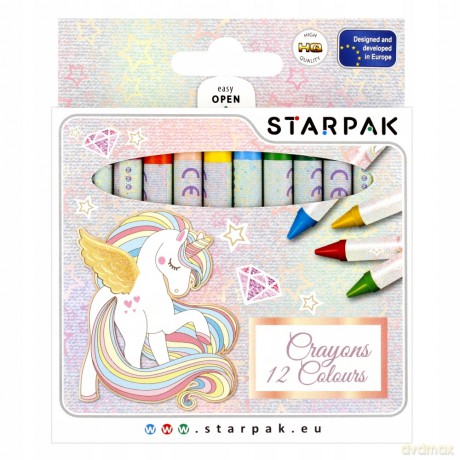 Kredki Woskowe 12 Kolorów Unicorn Starpak 490949