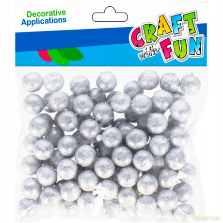 Kulki Styropianowe Dekoracyjne Srebrne 5g 1,5 cm Craft With Fun 501466