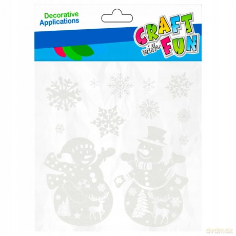 Naklejki na Szybę Boże Narodzenie Bałwanki Craft With Fun 501425