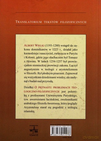 O Piętnastu Problemach Teologiczno-Filozoficznych - Św. Albert Wielki [KSIĄŻKA]