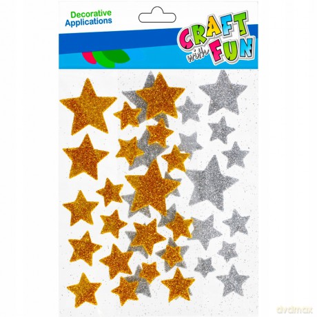 Ozdoba Dekoracyjna Samoprzylepna Eva Gwiazdki Brokatowe Craft With Fun 501368