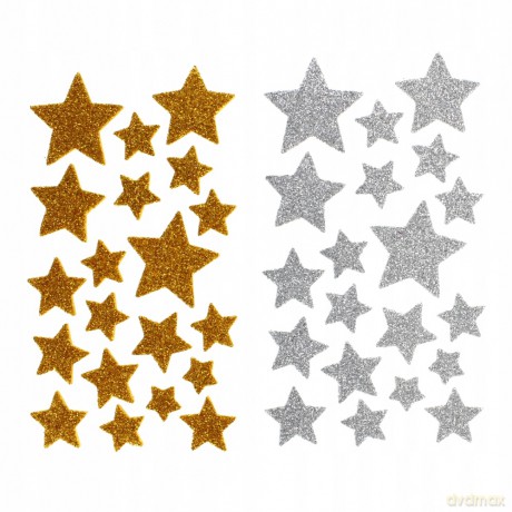 Ozdoba Dekoracyjna Samoprzylepna Eva Gwiazdki Brokatowe Craft With Fun 501368