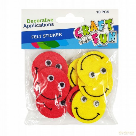 Ozdoba Dekoracyjna Samoprzylepna Filcowe Emotki Craft With Fun 463451