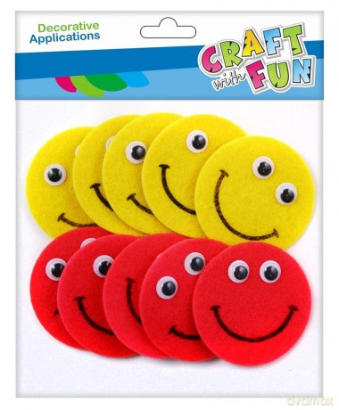 Ozdoba Dekoracyjna Samoprzylepna Filcowe Emotki Craft With Fun 463451