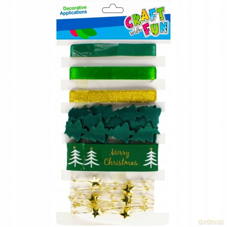 Ozdoba Dekoracyjna Wstążka Boże Narodzenie Mix 6 szt. Craft With Fun 501460