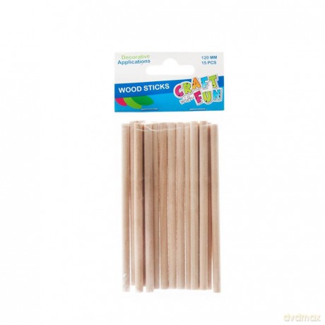 Patyczki Drewniane Okrągłe Naturalne 12 cm Craft With Fun 463800