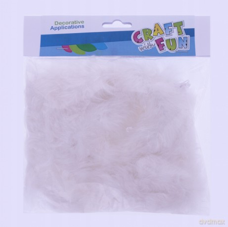 Piórka Dekoracyjne na Żyłce Białe Craft With Fun 463459