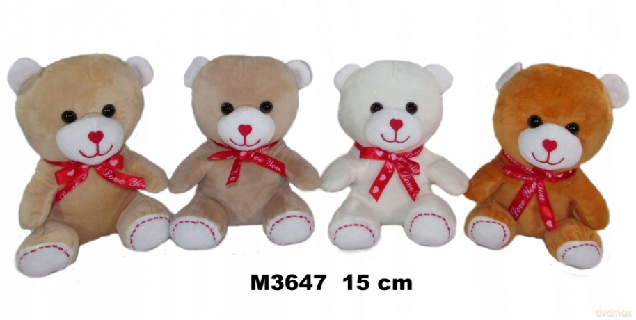 Pluszak Mis 15 cm Siedzacy z Kokardka Sa