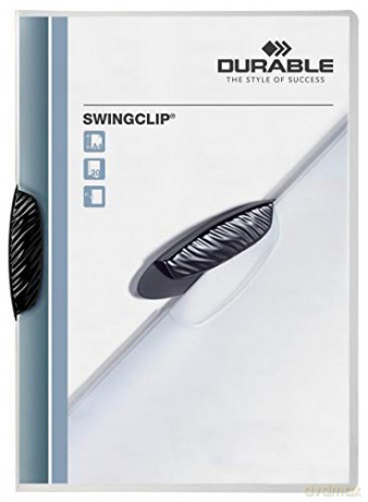 Skoroszyt Zaciskowy A4 Swingclip 30 Kartek Czarny Durable 2260/01 [BIURO]