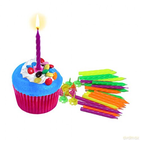 Świeczki Urodzinowe 12 szt. Party Neonowe Ds0812