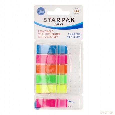 Zakładka Indeksująca 12x44mm 6x40k z Dyspozytorem Starpak 472872 [BIURO]