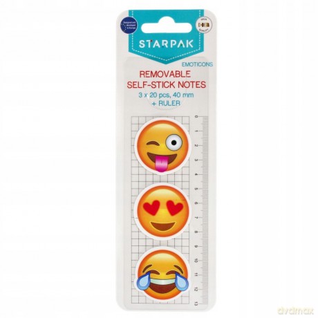 Zakładka Indeksująca 40 mm 3x20k Emoticon Plus Linijka Starpak 472875 [BIURO]