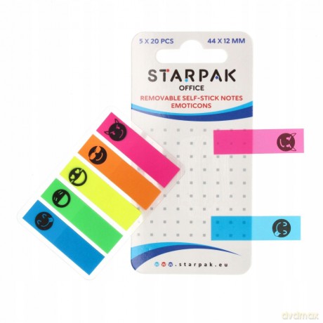 Zakładka Indeksująca 44x12mm 5x20k Emoticon Starpak 472874 [BIURO]