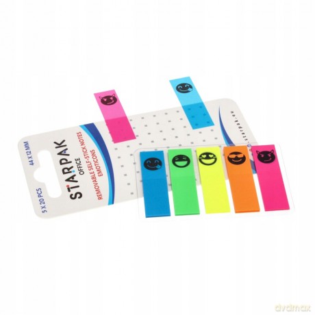 Zakładka Indeksująca 44x12mm 5x20k Emoticon Starpak 472874 [BIURO]
