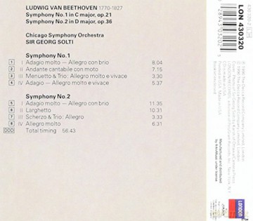 Cso/ Georg Solti: Beethoven: 1 C + 2 D [CD]