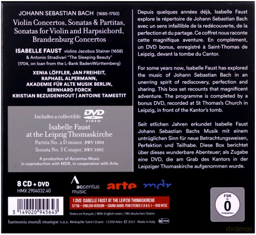 Bach: Isabelle Faust Plays Bach Akademie Fur Alte Musik Berlin Faust Bezuidenhout Tamestit [8CD]