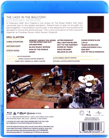 Eric Clapton: The Lady In The Balcony: Lockdown Sessions [Blu-Ray]