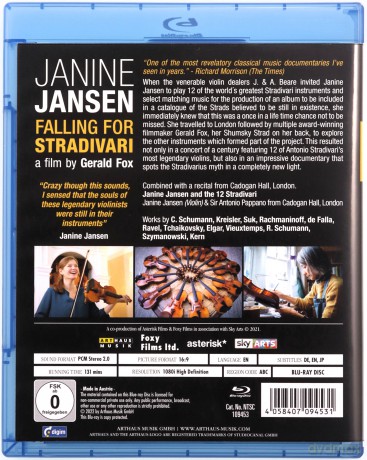 Janine Jansen Falling for Stradivari [Blu-Ray]