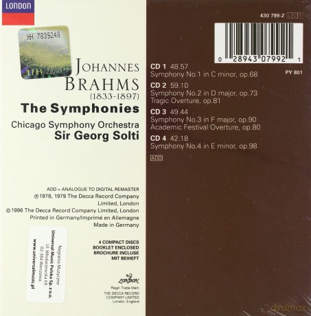 Georg Solti: Brahms: The Symphonies [4CD]
