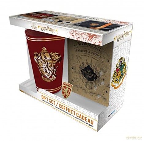 HARRY POTTER - Pck XXL glass + Pin + Pocket Notebook Gryffindor