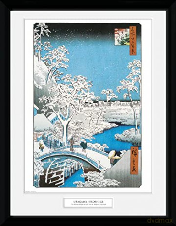 HIROSHIGE - Framed print The Drum Bridge (30x40) EXCLU KARIM