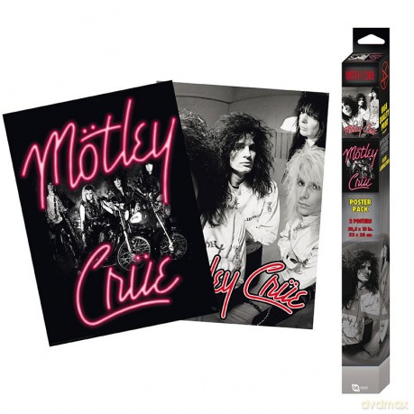MOTLEY CRUE - Set 2 Chibi Plakats - Neon and Straightjackets(52x38)x4