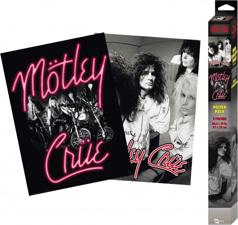 MOTLEY CRUE - Set 2 Chibi Plakats - Neon and Straightjackets(52x38)x4