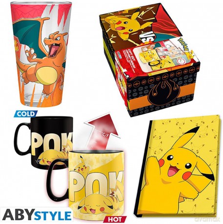 POKEMON - Pck premium Large Glass + Kubek HC + notebook Pikachu