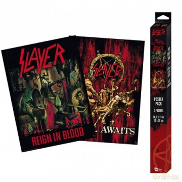 SLAYER - Set 2 Chibi Plakats - Reign in Blood/Hell Awaits (52x38)