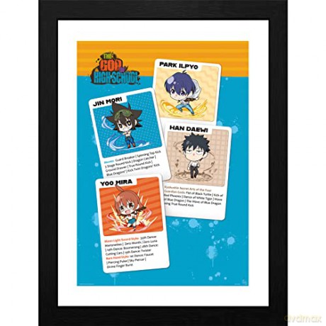 THE GOD OF HIGH SCHOOL - Framed print Chibi Cards (30x40)